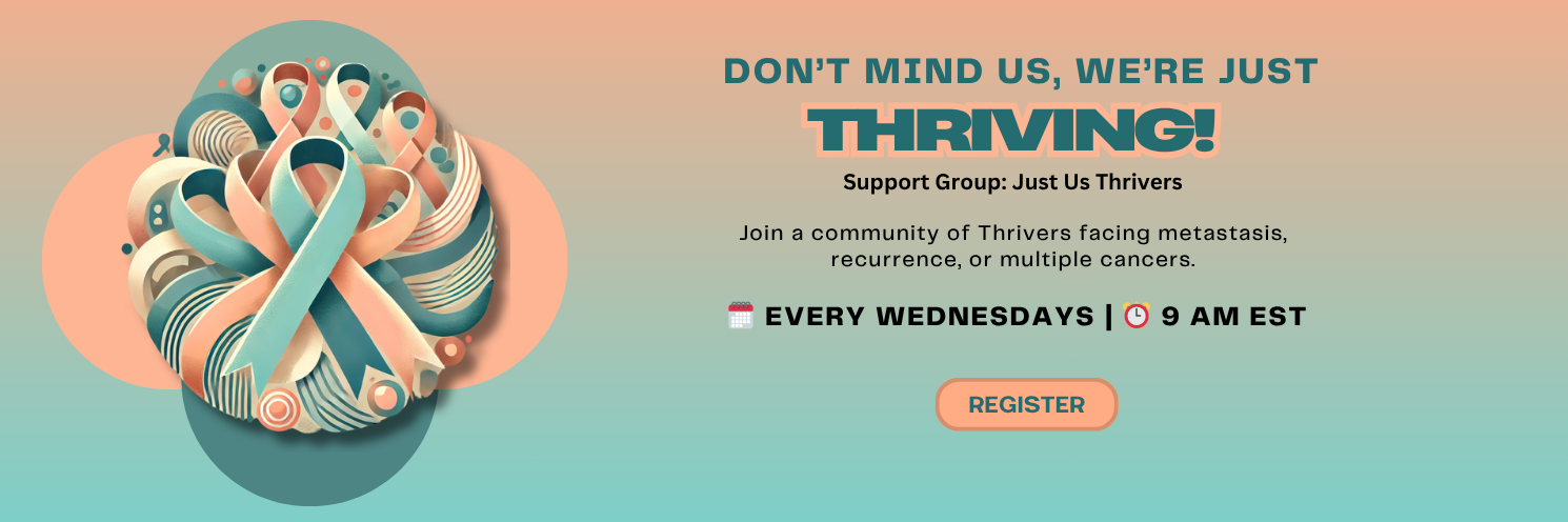 Banner for Breast Cancer Support Group, We're Listening. Join us on the 1st and 3rd Thursday of Each Month at 1:00 PM EST.