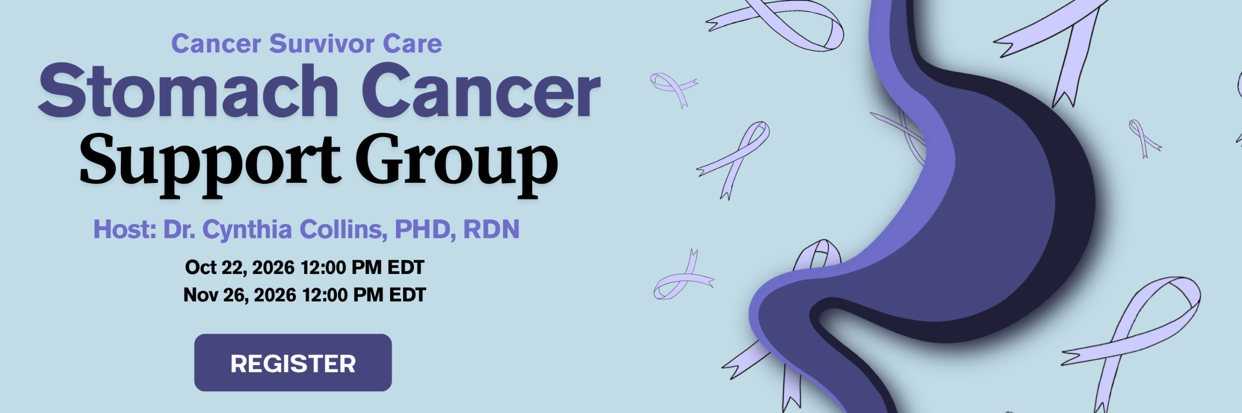 Banner for Breast Cancer Support Group, We're Listening. Join us on the 1st and 3rd Thursday of Each Month at 1:00 PM EST.